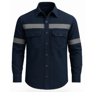 Camisa Industrial de Denim 5 oz con Cintas Reflectivas